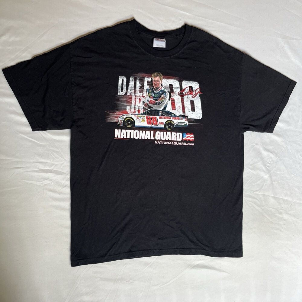 Dale Earnhardt Jr. #88 National Guard Nascar Black XL T-Shirt Hanes Heavyweight